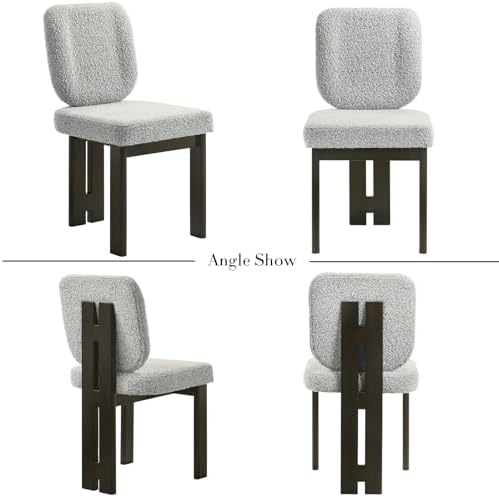 CIMOTA Boucle Dining Chairs Set of 4, Mid-Century Modern Upholstered Accent C...