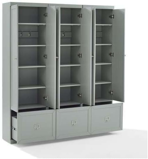 Maykoosh Country Cottage 3-Piece Entryway Set with 3 Pantry Closets, Gray - 1...