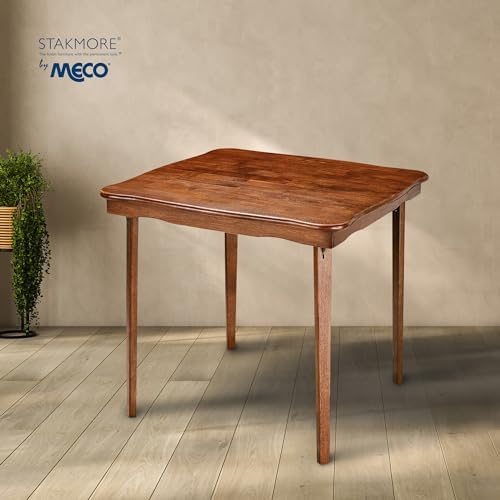 Stakmore 32 Inch Square Wooden Folding Card Game Table, Cherry