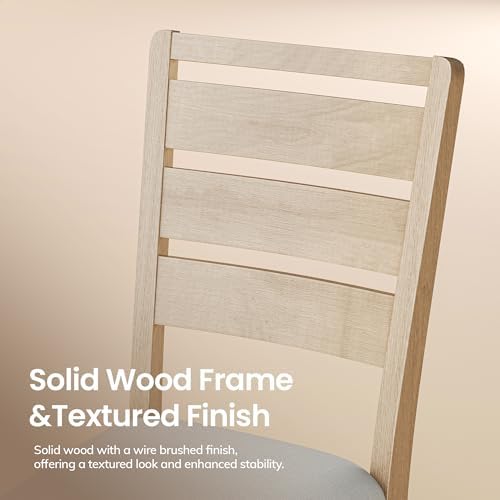 COLAMY Wooden Dining Chairs Set of 6, Farmhouse Upholstered Dining Room Chair...
