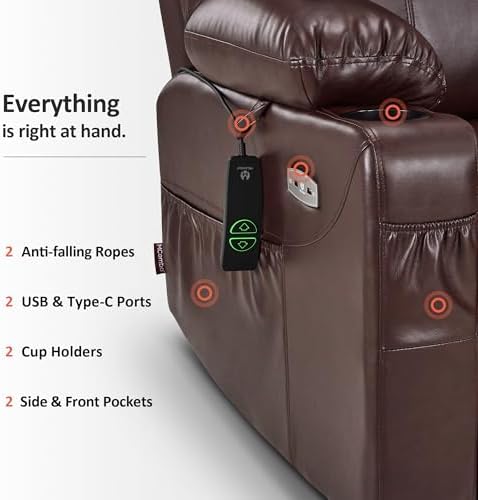MCombo Power Lift Recliner Chair for Elderly, Heat and Massage 7040(Medium) |...