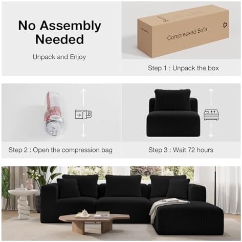 Novilla Modular Sectional Sofa, Modern Cloud Sectional Couch with Smarts Coil...