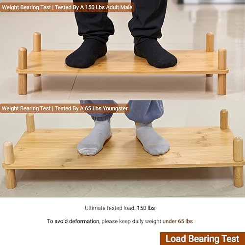 3‑Tier Expandable Bamboo Open Bookcase,Wooden Bookshelf,Natural