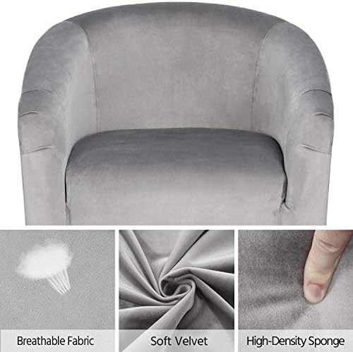 Yaheetech Compact Velvet Accent Chairs Set of 2 for Small Spaces, Gray