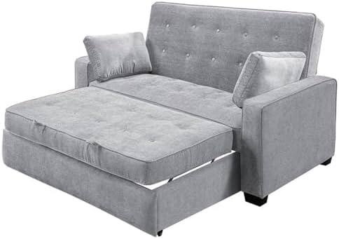 Serta Ainsley 66.5" Convertible Sleeper Loveseat, Full Size, Dreamcoil C...
