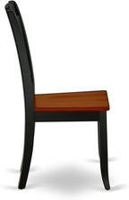 East West Furniture MZDA5-BCH-W 5 Piece Dining Room Furniture Set Includes a Rectangle Kitchen Table with Dropleaf and 4 Dining Chairs, 36x54 Inch, Black & Cherry