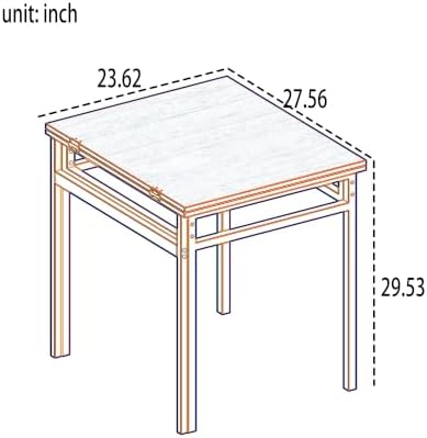 KEIKI 5-Piece Kitchen Dinner Table Set for 4 Dining with Storage, Grey