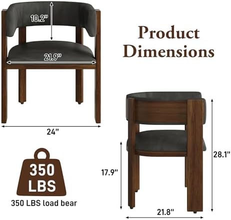 Squireewo Barrel Dining Chairs Set of 4, Modern Dining Room Chairs with Curve...