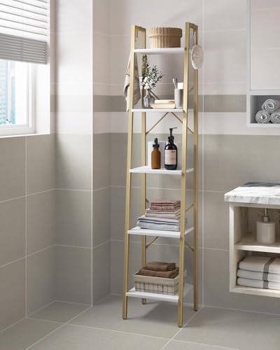 Hzuaneri Ladder Shelf, Bookshelf, Freestanding Corner Storage Shelf