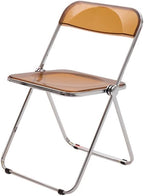 Clear Acrylic Folding Chair with Silver Legs Transparent Dining Chair for Clothing Store Photography