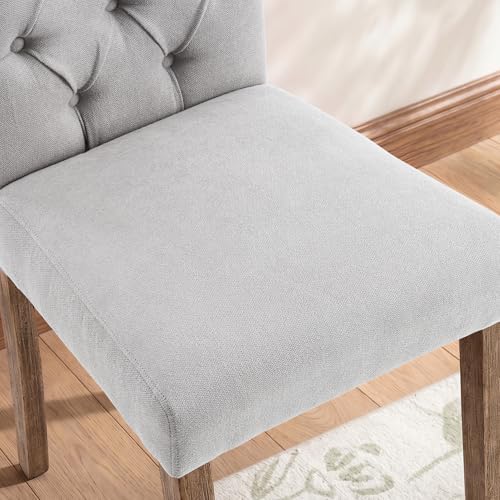 Tufted Dining Chair Fabric Button Upholstered Modern Kitchen Diner Set of 4