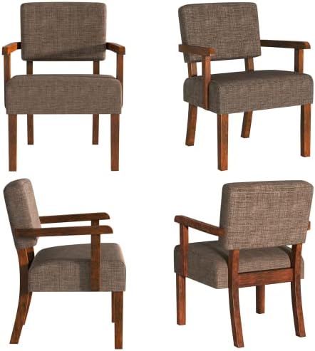FAGAGA Accent Chairs Set of 2, 2 Solid Wood Armchairs with Side Table | Livin...