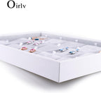 Oirlv Velvet Jewelry Organizer Trays Stackable Showcase Jewelry Display Storage Tray (15 Grids Earrings)