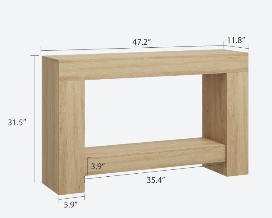 GAOMON 47" Farmhouse Console Table for Entryway - 2-Tier Storage Shelf, ...