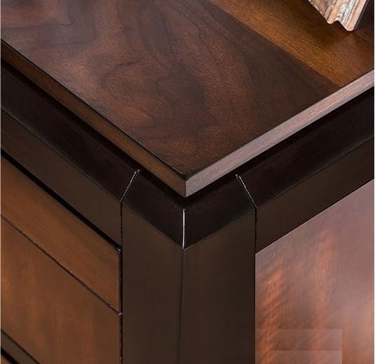 Nightstand Only Transitional 2-Drawers Square Chrome Knobs Multitone Unique N...