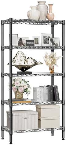 M MZG 1250 lbs 5 Tier Shelf Metal Storage Shelves Shelving Wire Rack Heavy Du...