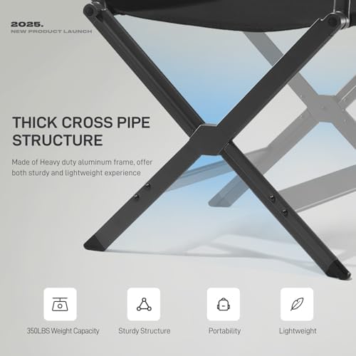 EVER ADVANCED Aluminum Lightweight Directors Chair Foldable, Folding Studio M...