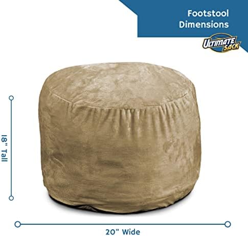 ULTIMATE SACK | 2 Ft Pouf Ottoman | Cloud Fur | Foam Filled - Removable Washa...