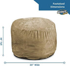 ULTIMATE SACK | 2 Ft Pouf Ottoman | Cloud Fur | Foam Filled - Removable Washable Cover
