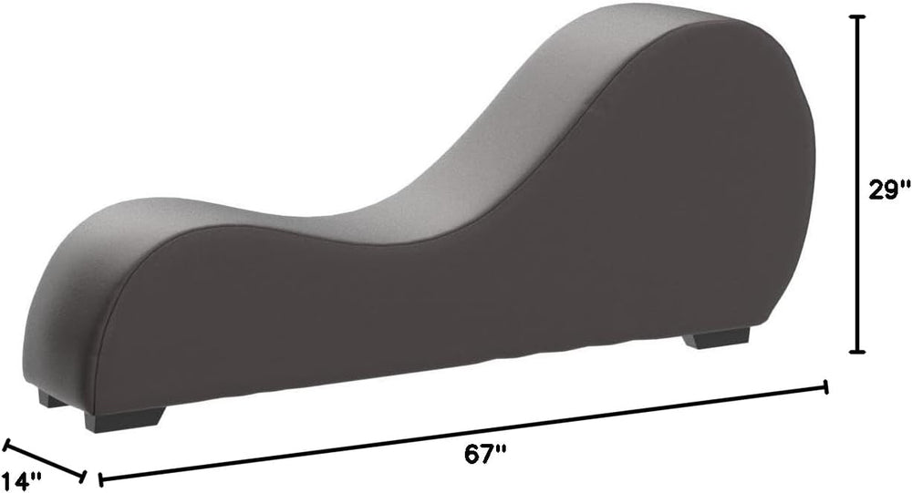 Kolar Faux Leather Yoga Chaise Lounge Chair, Relaxation, Streching, in Brown