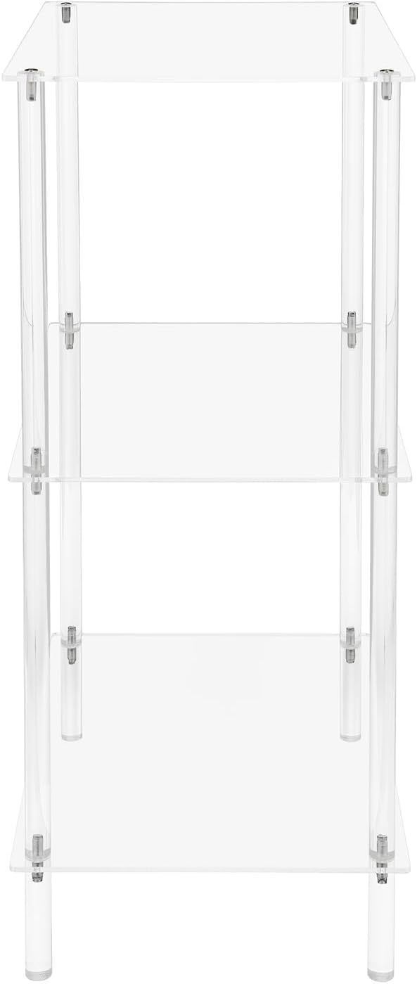3-Tier Acrylic Record Player Stand, Clear Vinyl Record Storage Table with 11 ...