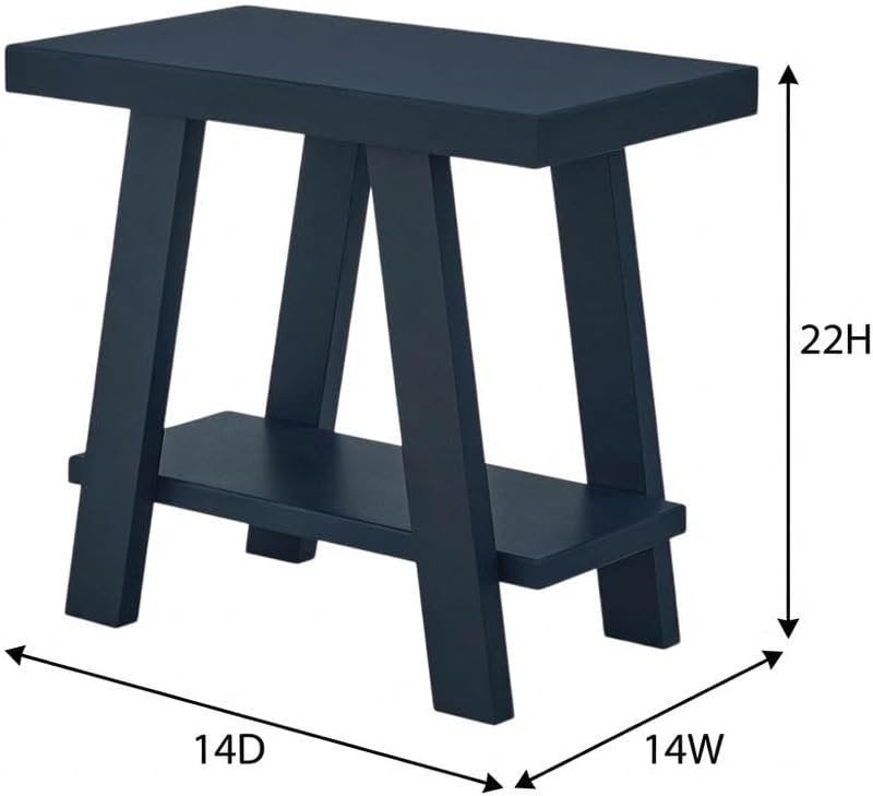 Furnifact Navy Blue, Side Table, Manufactured Wood Construction, Open Shelf, ...