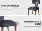 Soft Padded Dining Chairs Set of 4, Modern Farmhouse Upholstered Chairs with Linen Fabric & Rubber Wood Legs, Ergonomic Armless Seats for Dining Room Kitchen Living Room (Gray)