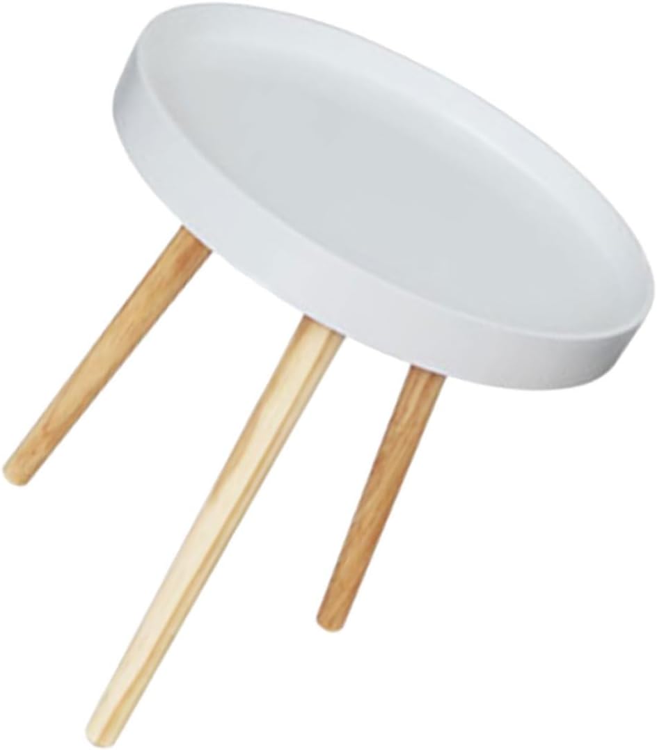 Homoyoyo Nordic Style Small Round Side Table White Mini Sofa End Table for Li...