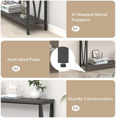 FOLUBAN Console Table for Entryway, Modern Sofa Table Behind Couch, Narrow En...