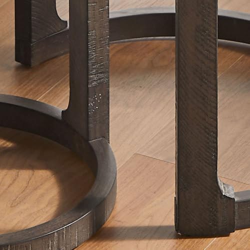 2pcs Vintage Wooden Nesting Side Table, Open Frame Round End Table | Space-Sa...
