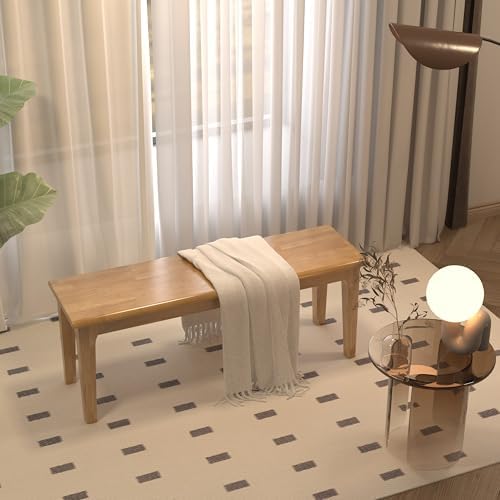 Wilk Wooden Entryway Bench, 47'' Indoor End of Bed Bench, 100% Solid ...