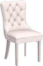 Dining Room Chairs Set of 4, Velvet Upholstered Dining Chairs with Back Ring Pull Trim and Sliver Stainless Steel Legs,Modern Dining Chair Perfect for Dining Room,Living Room,Kitchen(Beige)