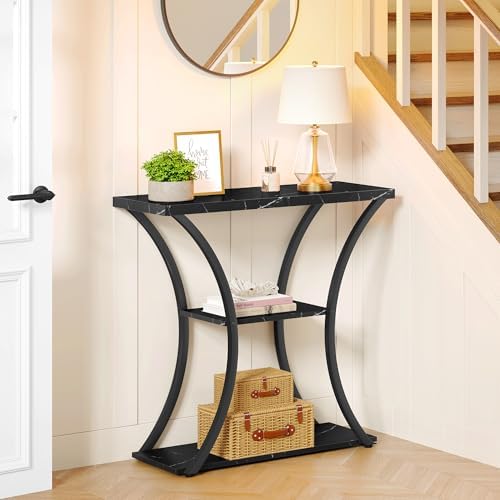 Hoctieon 3 Tier Console Table with Open Wood Shelves, Decorative Entryway Tab...