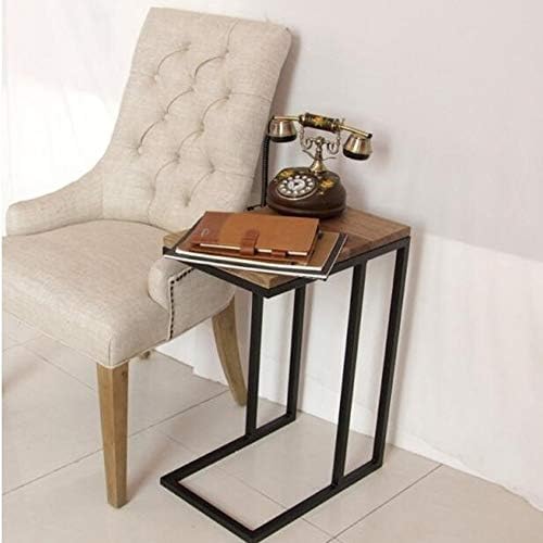 Telephone Table, C-Shaped Side Sofa Snack Table,Telephone Side Table,Solid Wo...