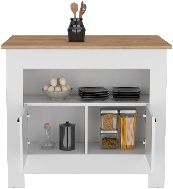 Kitchen Island Geneva Multicolor with Engineered Wood | Spacious 40.5" x...