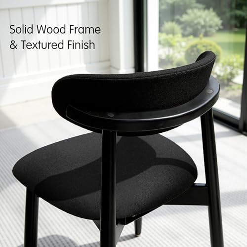 CHUN YI Dining Chairs Set of 4, Upholstered Solid Wood Dining Room Chairs, Mi...