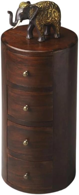 Starlight Canyon Home Round End Table with Storage – Wooden Side Table with 4...