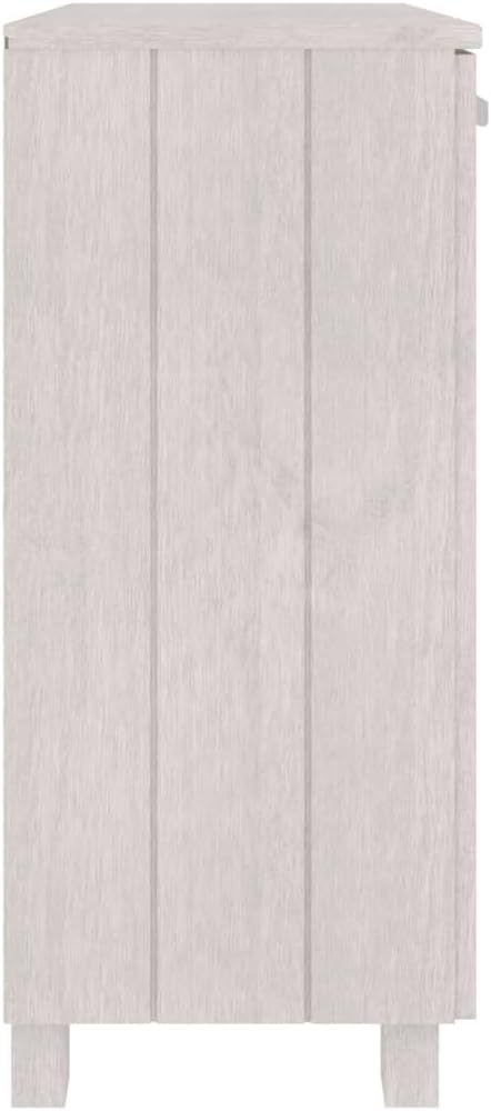 White Wooden Sideboard with 2 Doors, 33.5"x13.8"x31.5" Solid P...