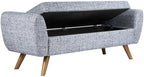 HomePop 60" Modern Storage Bench with Wood Legs - Blue Gray Woven Fabric