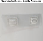 JiePai Acrylic Corner Shower Caddy Shelf with Hooks 2 Pack, Adhesive Wall Mounted Bathroom Shower Organizer for Inside Shower & Kitchen Storage, Space-Saving Design