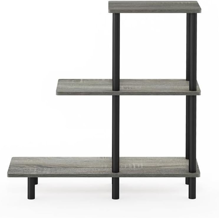 Pemberly Row Turn-N-Tube 3-Tier Engineered Wood Sofa Side Table, 32.64 in Tal...