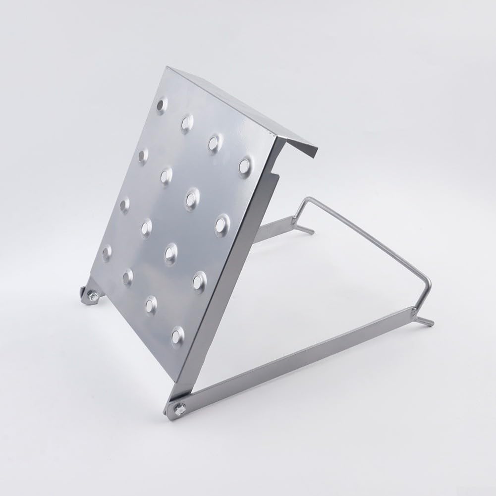 Telescoping Folding Ladder Shelf for Aluminum Alloy Construction Designed to Support Tools Oil Drums and Personnel on Scaffolding (Silver)