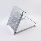 Telescoping Folding Ladder Shelf for Aluminum Alloy Construction Designed to Support Tools Oil Drums and Personnel on Scaffolding (Silver)
