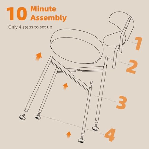 SoarFlash Dining Chairs, Beige Boucle Dining Chairs Set of 4, Kitchen Dining ...