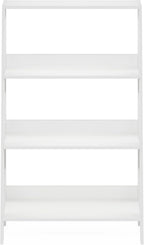 Furinno Ladder 4-Tier Book Shelf, Open Shelving Ladder Shelf, Plain White | 10.9 x 23.6 x 38.4, Open Shelving, Bookshelf, Display Storage Bookcase, for Organization, Living Room, Home Office