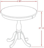 East West Furniture AMVA3-BCH-W 3 Piece Modern Dining Table Set Contains a Round Kitchen Table with Pedestal and 2 Kitchen Dining Chairs, 36x36 Inch, Black & Cherry