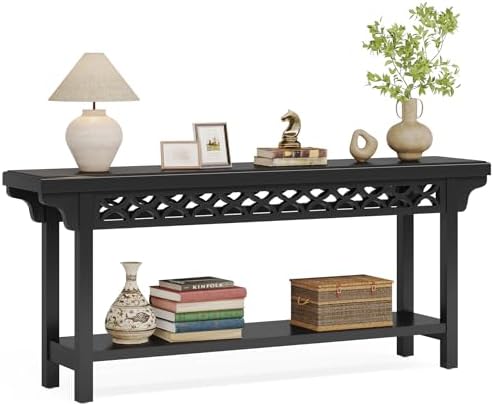 Tribesigns 70.8-Inch Solid Wood Long Console Table, Farmhouse Entryway Table ...