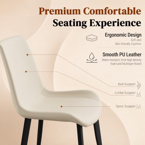 Modern Dining Chairs Set of 6, PU Leather Dining Room Chairs, Upholstered Kit...