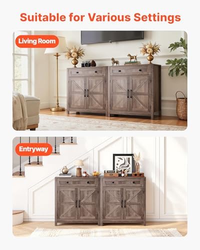 VEVOR Buffet Cabinet, Farmhouse Sideboard Cabinet with Drawer, 30" Coffe...