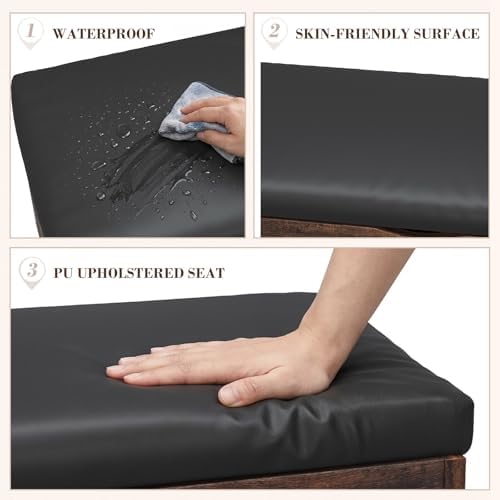 Apicizon 31 Inches Storage Bench with Padded Cushion, Shoe Bench with Storage...